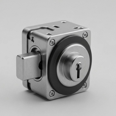 Modern anti-break lock mechanism close-up