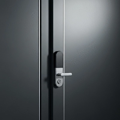 Modern professional office door with a secure lock, emphasizing safety and peace of mind, no text, no words, no typography, clean image