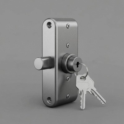 Gros plan sur une serrure moderne et des clés