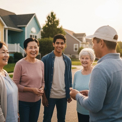Community members collaborating for neighborhood watch