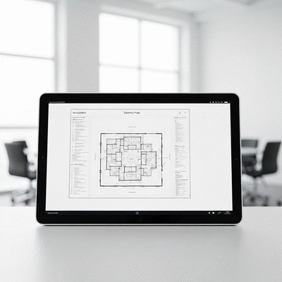 Plan de sécurité détaillé affiché dans un bureau moderne