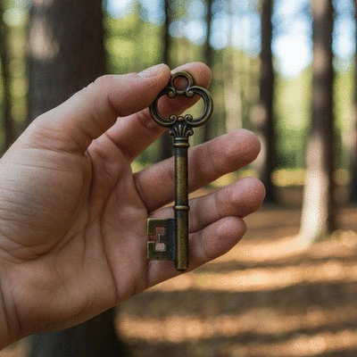 Une main tenant plusieurs clés différentes (standard, sécurité, voiture) sur un fond flou de la ville de Pau, symbolisant les options disponibles.